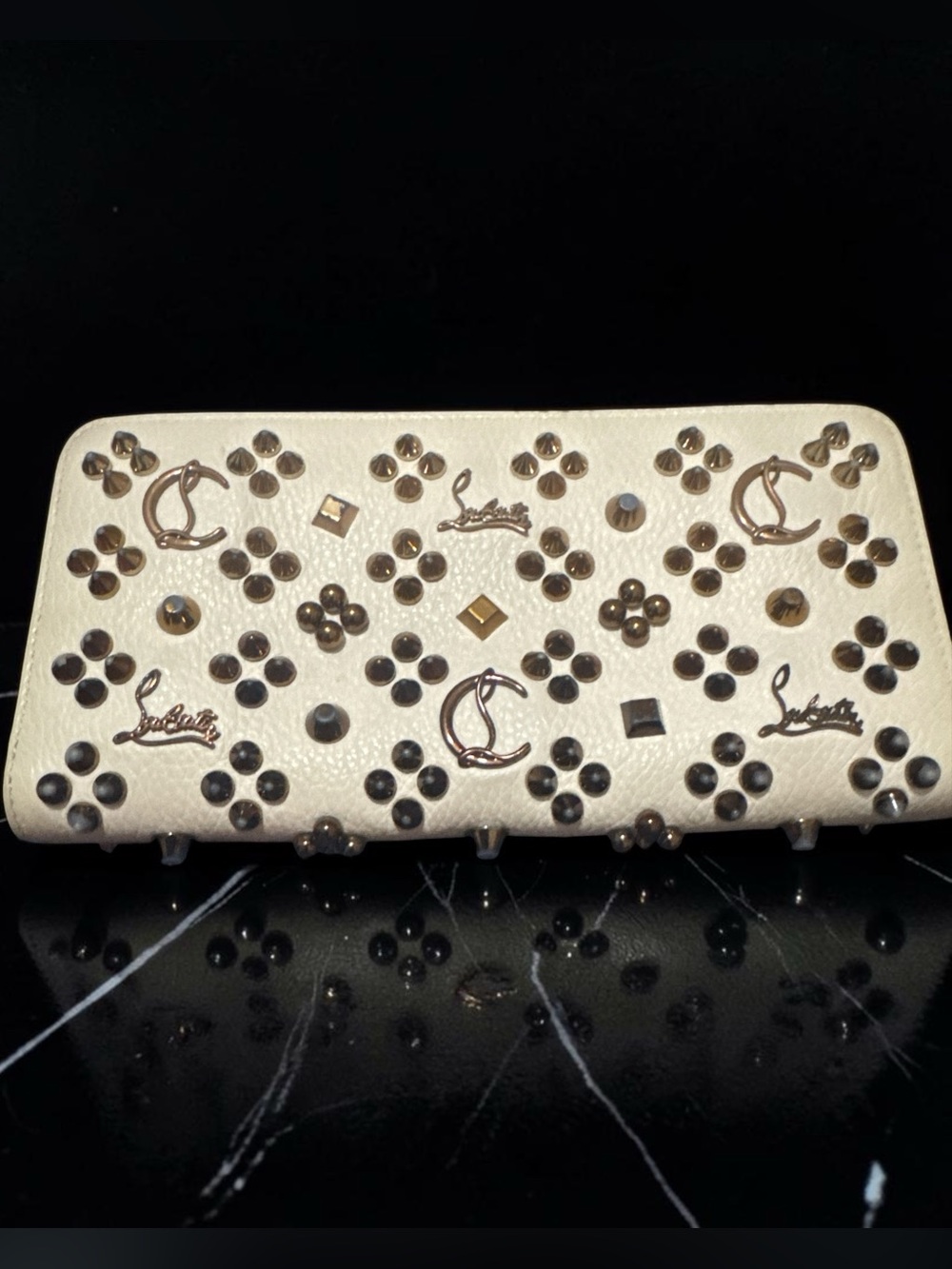 Christian Louboutin Panettone Spiked Zip Around Wallet